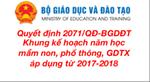 Khung kế hoạch năm học của mầm non, phổ thông, giáo dục thường xuyên.
