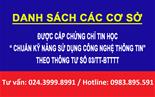 Danh sách các trường được cấp chứng chỉ tin học theo thông tư 03 mới nhất